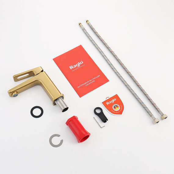 Смеситель для раковины Raglo R51.10.03, золотой сатин - фото, картинка 8 Смеситель для раковины Raglo R51.10.03, золотой сатин - фото 8