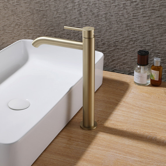 Смеситель для раковины высокий Abber Wasser Kreis AF8111G, золото матовый, Цвет производителя: золото матовое - фото 2