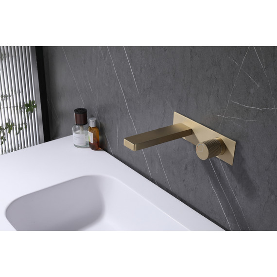 Смеситель для раковины настенный Abber Rund AF8712G (со скрытой частью) золото матовый, Цвет производителя: золото матовое - фото 2