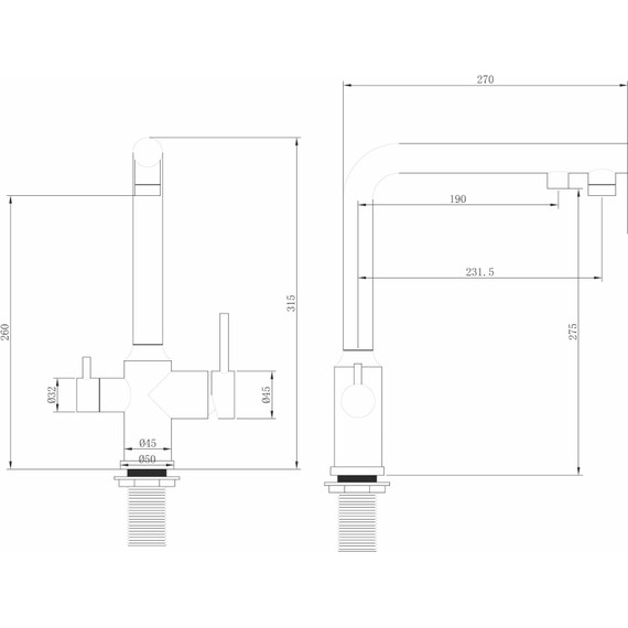 Смеситель для кухни Abber Emotion AF8814NG, с подключением фильтра и выдвижной лейкой, никель, Цвет производителя: никель - фото 3