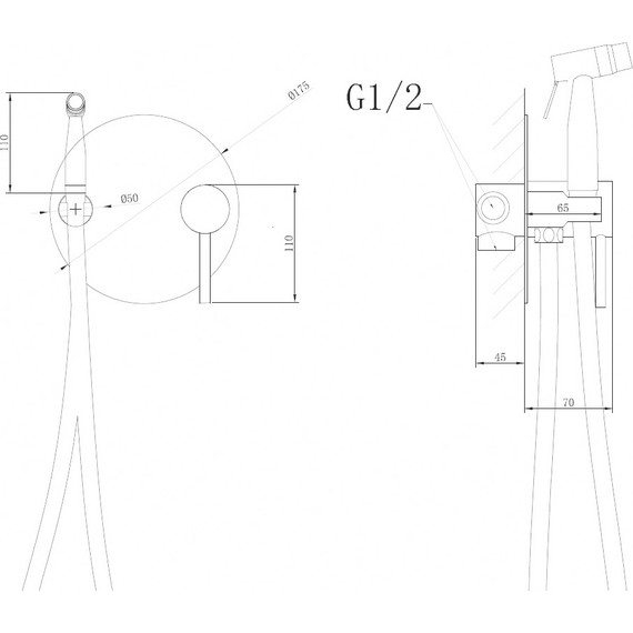 Набор для гигиенического душа Abber Emotion AF8826NG, никель - фото 4