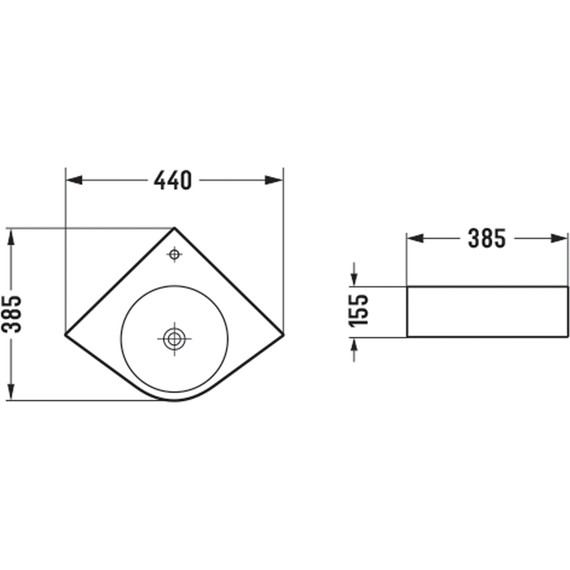 Раковина угловая Vincea 44 см VBS-502 - фото 3