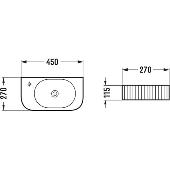 Раковина подвесная Vincea 45 см VBS-503 - фото 3