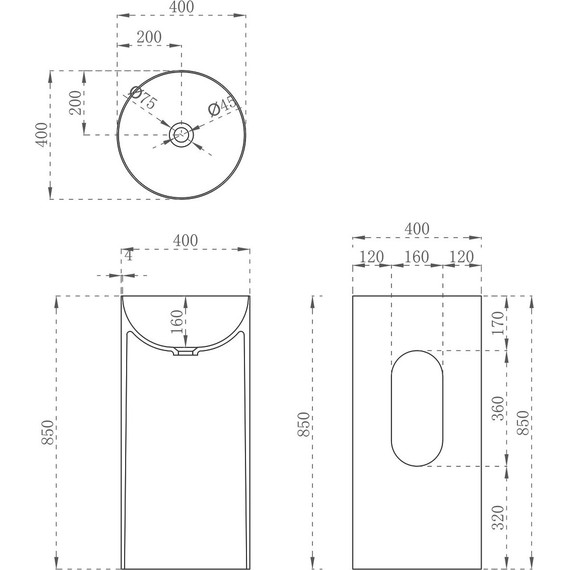 Раковина напольная Vincea 40 см VBS-6SP01MW, белый матовый - фото, картинка 4 Раковина напольная Vincea 40 см VBS-6SP01MW, белый матовый - фото 4