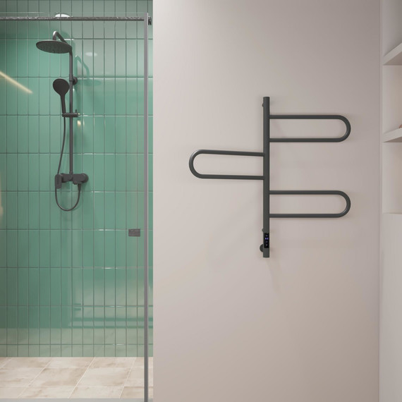 Полотенцесушитель электрический Vincea П6 400x800 мм, графит (возможность скрытого подключения) VTD-1R2CGE - фото 3