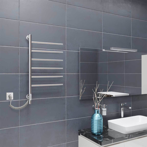 Полотенцесушитель электрический Vincea П6 425x800 мм, хром (возможность скрытого подключения) VTD-1S2CE - фото 4