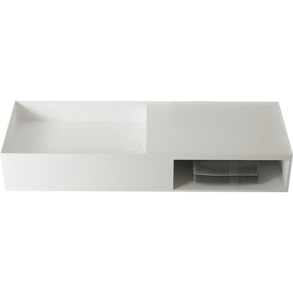 Раковина подвесная Vincea Solid Surface 80 см VWB-6S180MW, белый матовый - фото 3