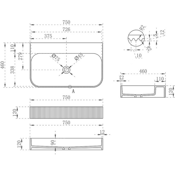 Раковина подвесная Vincea 75 см VWB-6SG75MW, белый матовый - фото, картинка 5 Раковина подвесная Vincea 75 см VWB-6SG75MW, белый матовый - фото 5