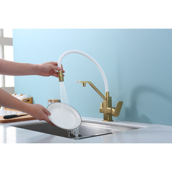 Смеситель для кухни Raglo R85.62.03, золотой сатин - фото 7