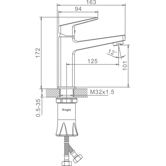 Смеситель для раковины Raglo R30.10.03, золотой сатин - фото 2