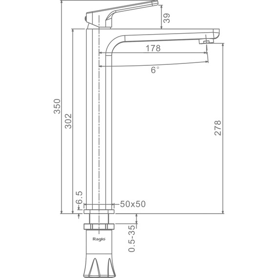 Смеситель для раковины высокий Raglo R51.15, хром - фото 2