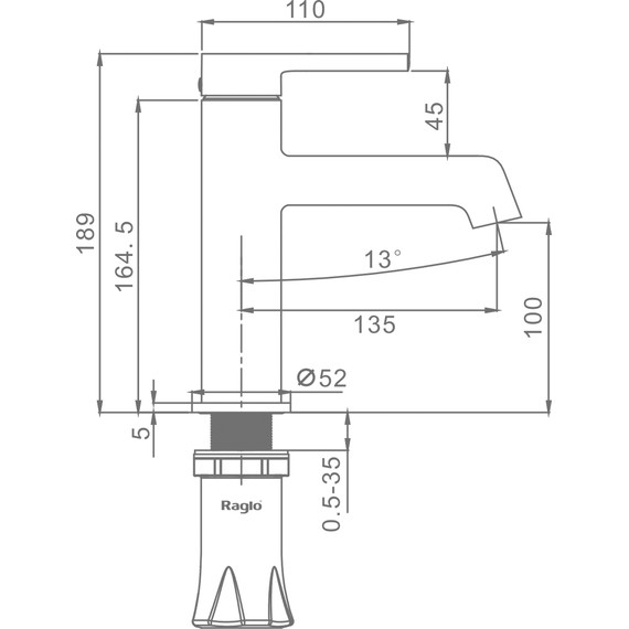 Смеситель для раковины Raglo R20.10, хром - фото 2