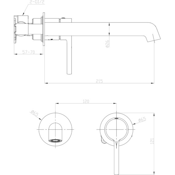 Смеситель для раковины Raglo R20.11 (со скрытой частью) хром - фото 2