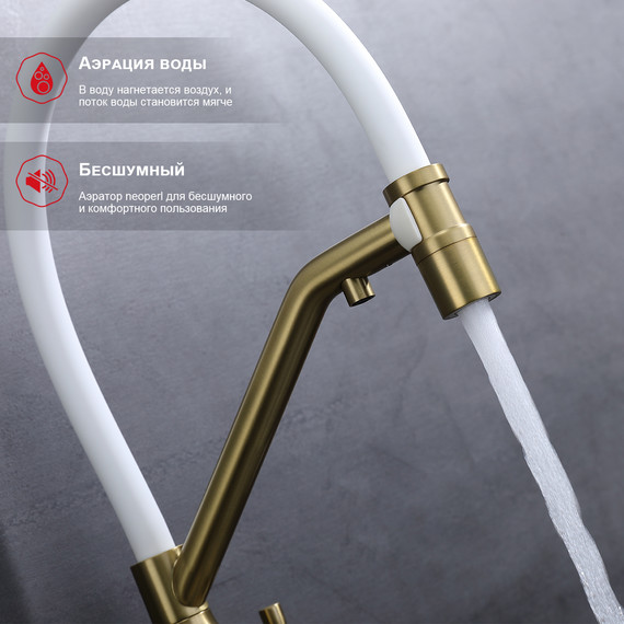 Смеситель для кухни Raglo R81.62.03, золотой сатин - фото 8