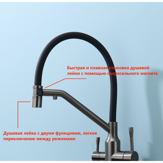 Смеситель для кухни Raglo R81.62.09, графит - фото 3