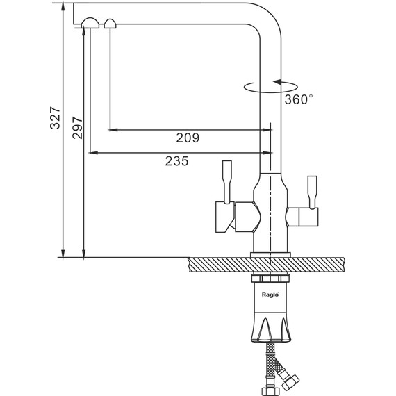 Смеситель для кухни Raglo R81.61.03, золотой сатин - фото 2
