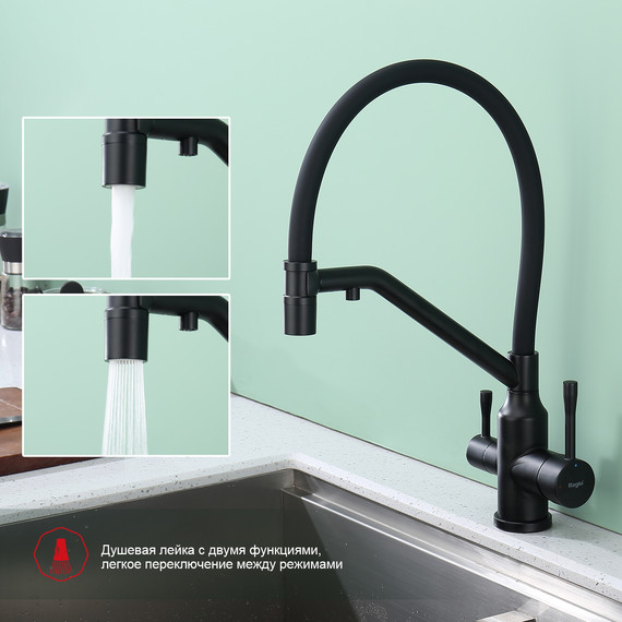 Смеситель для кухни Raglo R81.62.06, чёрный - фото 4