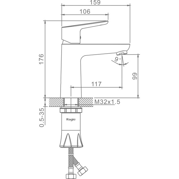 Смеситель для раковины Raglo R31.10.06, чёрный - фото 2