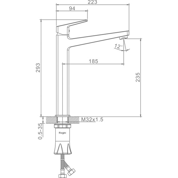 Смеситель для раковины высокий Raglo R30.15, хром - фото 2