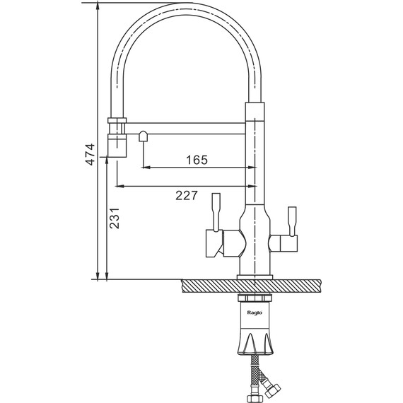 Смеситель для кухни Raglo R81.63.05, сатин - фото 2