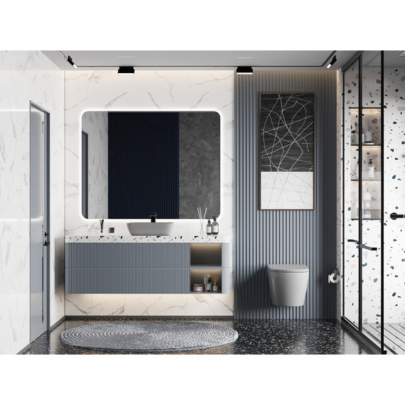 Унитаз подвесной безободковый Abber Bequem AC1102MG с крышкой микролифт, серый матовый, Цвет производителя: серый матовый - фото 3