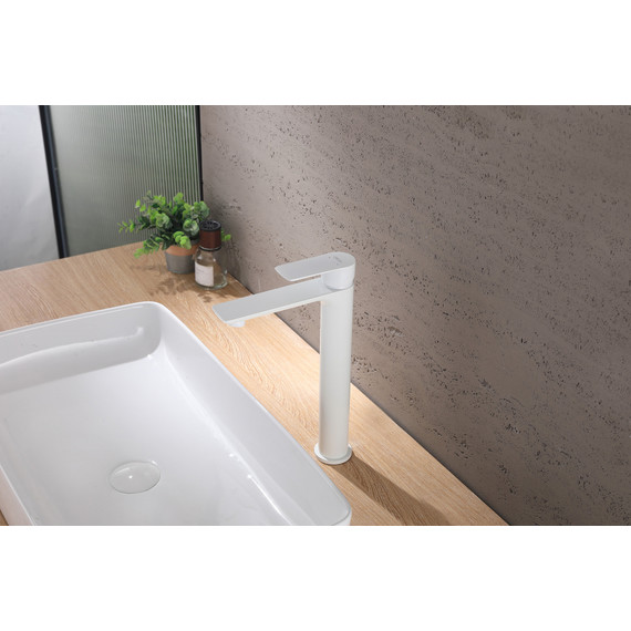 Смеситель для раковины высокий Abber Weiss Insel AF8011FW, белый матовый, Цвет производителя: белый матовый - фото 2