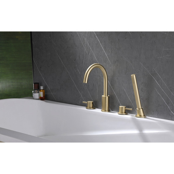 Смеситель для ванны Abber Wasser Kreis AF8113G, золото матовый, Цвет производителя: золото матовое - фото 2