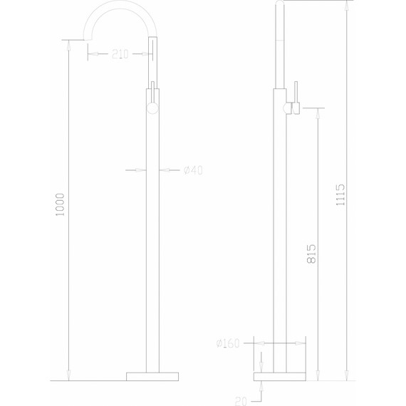Смеситель для раковины напольный Abber Wasser Kreis AF8141G, золото матовый, Цвет производителя: золото матовое - фото 6