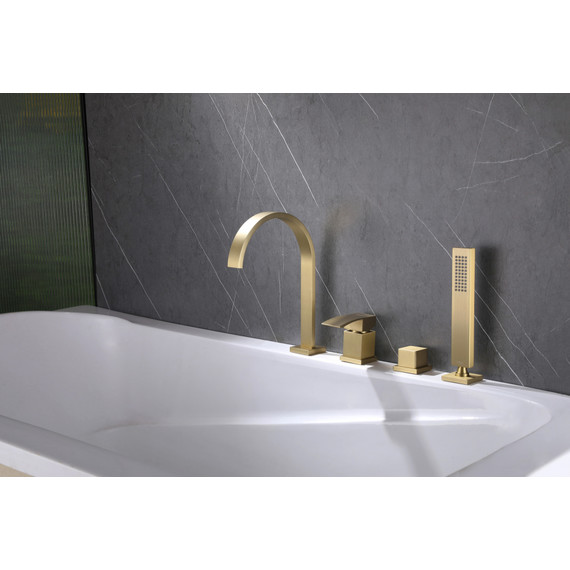 Смеситель для ванны Abber Wasserfall AF8613G, золото матовый, Цвет производителя: золото матовое - фото 2