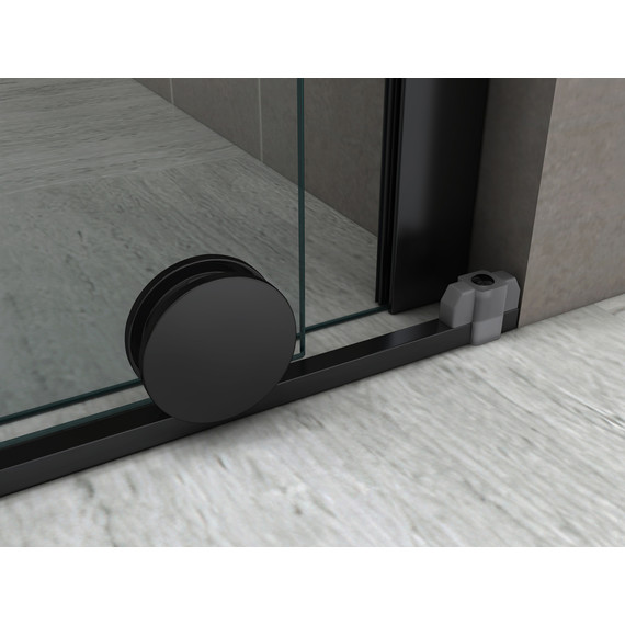 Душевая перегородка Abber Komfort 120 см AG09120B (стекло 8 мм) с кронштейном, чёрный/прозрачное - фото 4