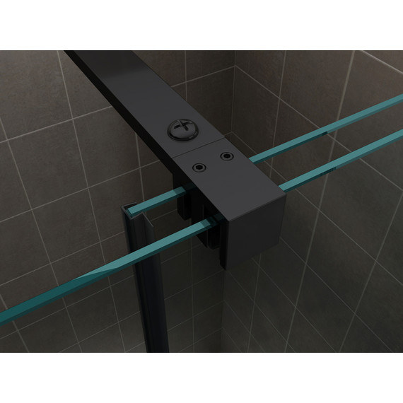 Душевая перегородка Abber Komfort 120 см AG09120B (стекло 8 мм) с кронштейном, чёрный/прозрачное - фото 5