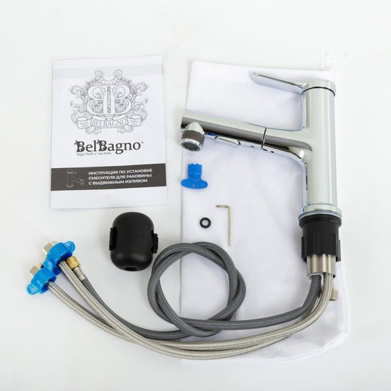 Смеситель для раковины с выдвижным изливом BelBagno BB-LVMD-CRM-W0, Цвет производителя: хром - фото 9
