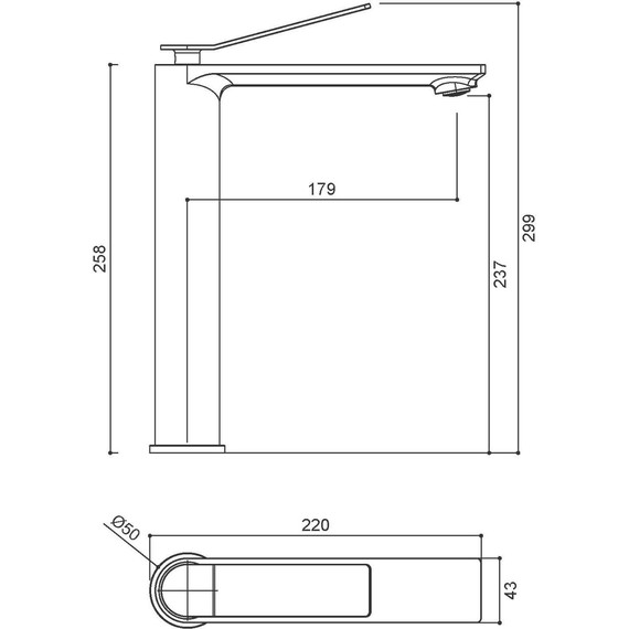 Смеситель для раковины высокий Vincea Verse VBF-2VE2CH - фото 3