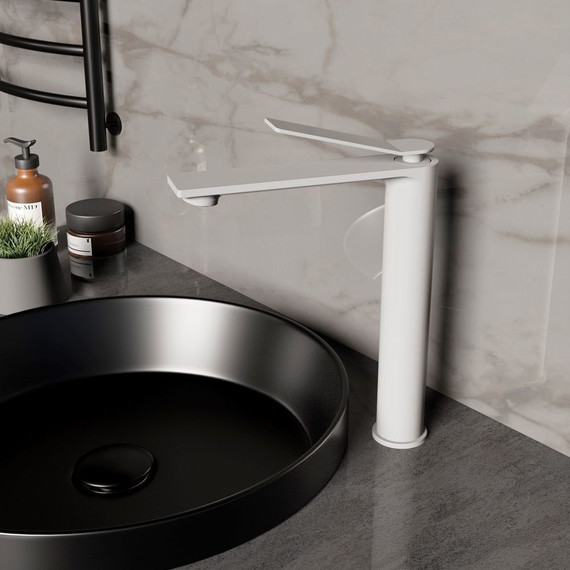 Смеситель для раковины высокий Vincea Verse VBF-2VE2MW, белый матовый - фото 2