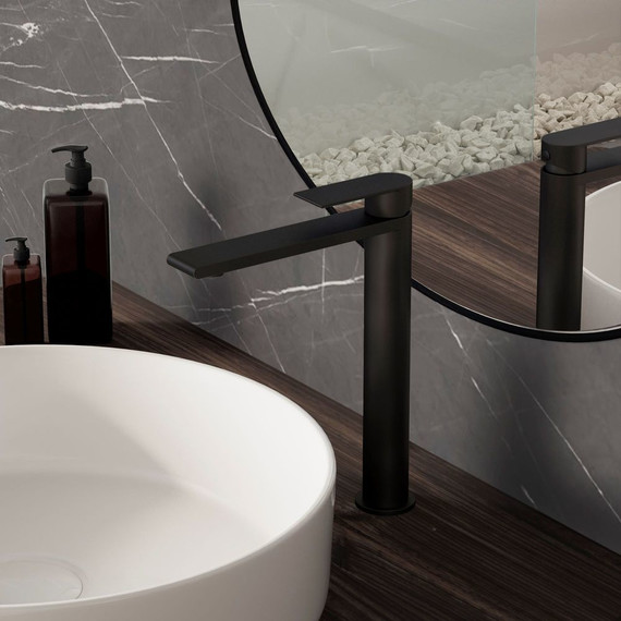 Смеситель для раковины высокий Vincea Vogue (SS) VBF-2VS2MB, чёрный - фото 2