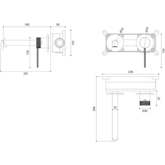 Смеситель для раковины настенный Vincea Rim VBFW-2RM1CH (со скрытой частью) - фото 3