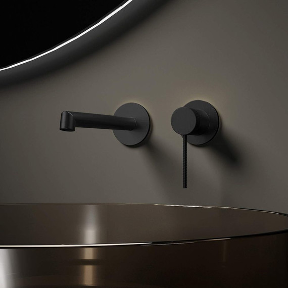 Смеситель для раковины настенный Vincea Rim VBFW-2RM1MB (со скрытой частью) чёрный - фото 2