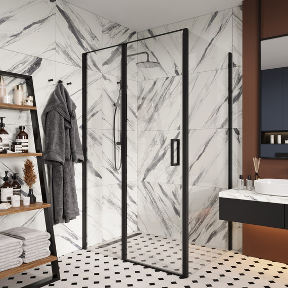 Душевое ограждение CeruttiSpa 120x90 см VICTORIA120B, чёрный/прозрачное - фото 2