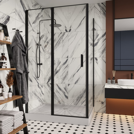 Душевое ограждение CeruttiSpa 120x90 см VICTORIA120B, чёрный/прозрачное - фото 4