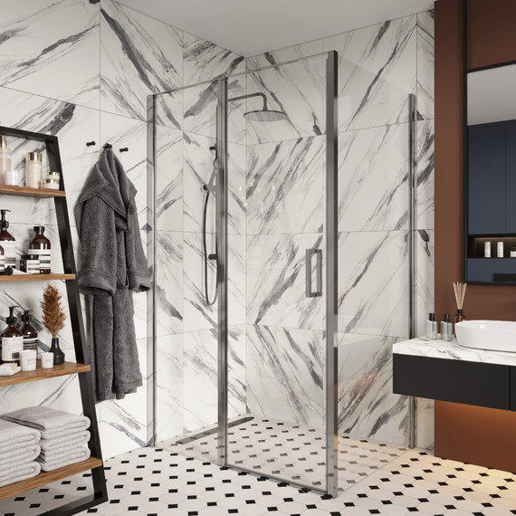 Душевое ограждение CeruttiSpa 120х90 см VICTORIA120, хром/прозрачное - фото 2