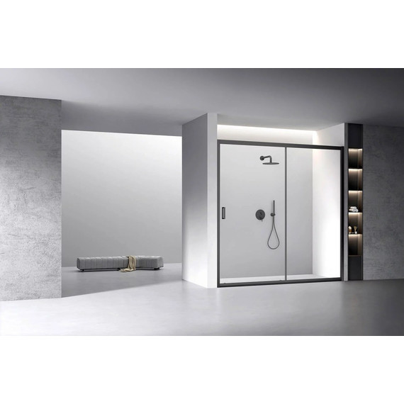 Душевая дверь Veconi Vianno 180 см VN60B-180-01-C5, чёрный/прозрачное - фото 2