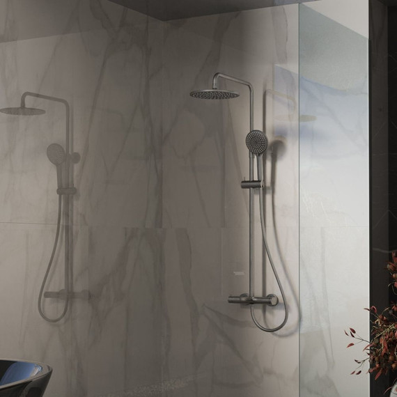 Душевая система для ванны Vincea Rondo VSFS-1R1GM, вороненая сталь - фото 2