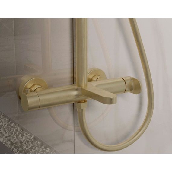 Душевая система для ванны Vincea Rondo VSFS-1R1BG, брашированное золото - фото 4