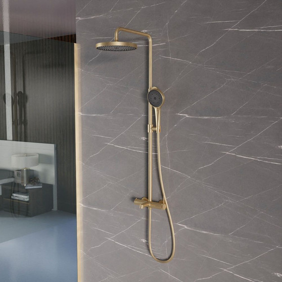 Душевая система для ванны Vincea Rim VSFS-2RM1BG, брашированное золото - фото 2