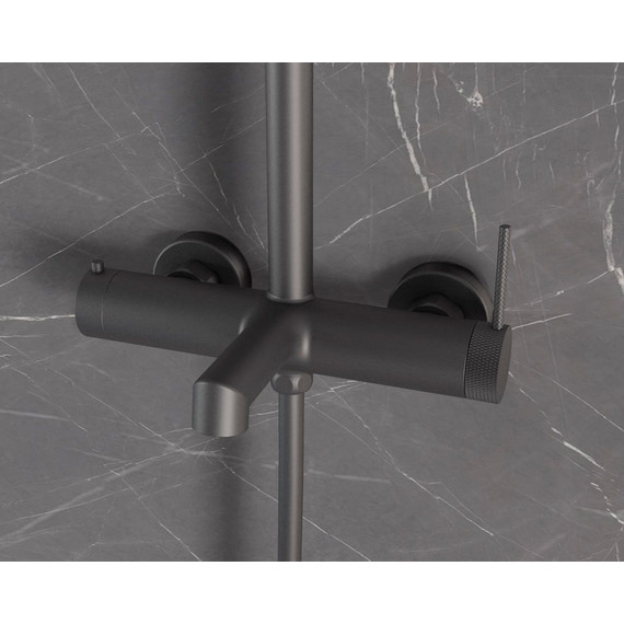 Душевая система для ванны Vincea Rim VSFS-2RM1GM, вороненая сталь - фото 3
