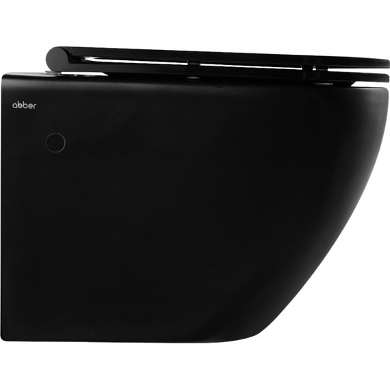 Унитаз подвесной безободковый Abber Bequem AC1103MB с крышкой микролифт, чёрный матовый, Цвет производителя: чёрный матовый - фото 2