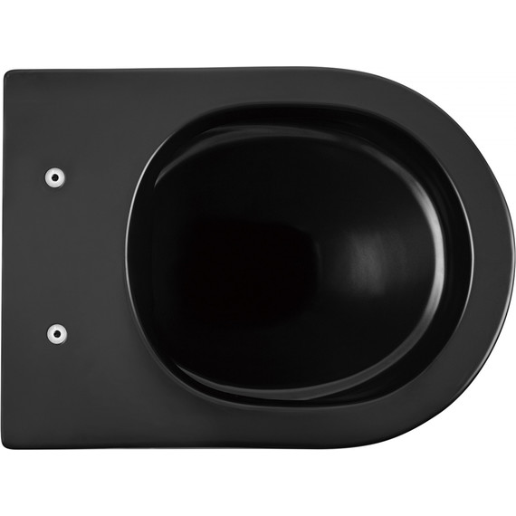 Унитаз подвесной безободковый Abber Bequem AC1103MB с крышкой микролифт, чёрный матовый, Цвет производителя: чёрный матовый - фото 3