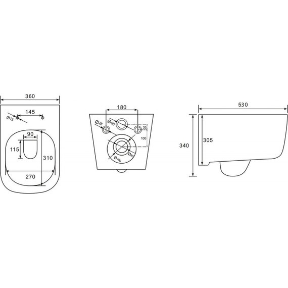 Унитаз подвесной безободковый Abber Bequem AC1104MB с крышкой микролифт, черный матовый, Цвет производителя: чёрный матовый - фото 11