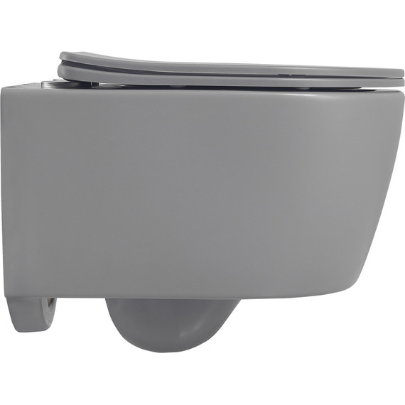 Унитаз подвесной безободковый Abber Bequem AC1104MG с крышкой микролифт, серый матовый, Цвет производителя: серый матовый - фото 5