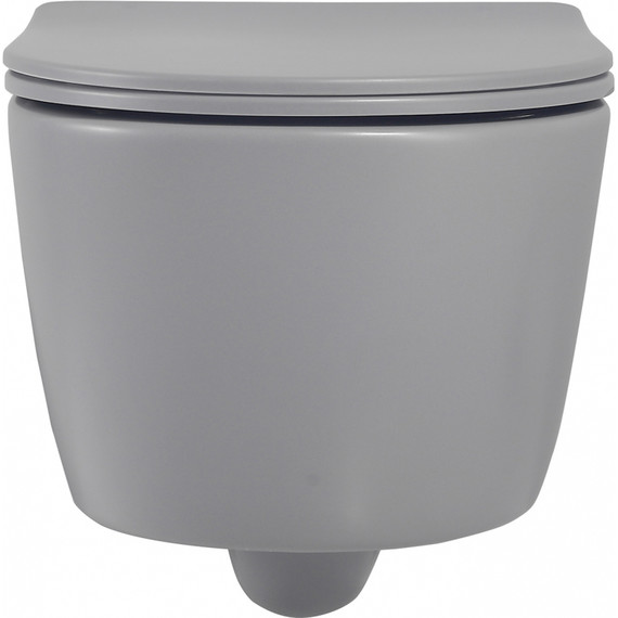 Унитаз подвесной безободковый Abber Bequem AC1104MG с крышкой микролифт, серый матовый, Цвет производителя: серый матовый - фото 6